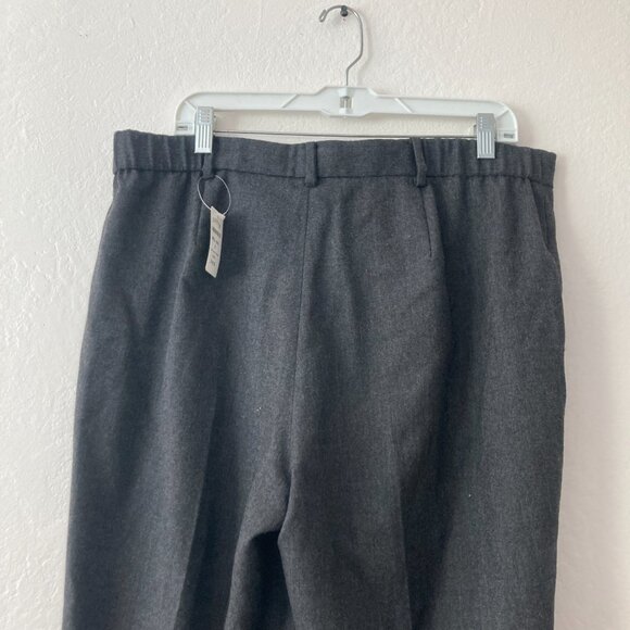 Orvis 100% Wool Flannel Classic Gray Trouser Pants High Rise Minimalist 16 NWT - Picture 7 of 12